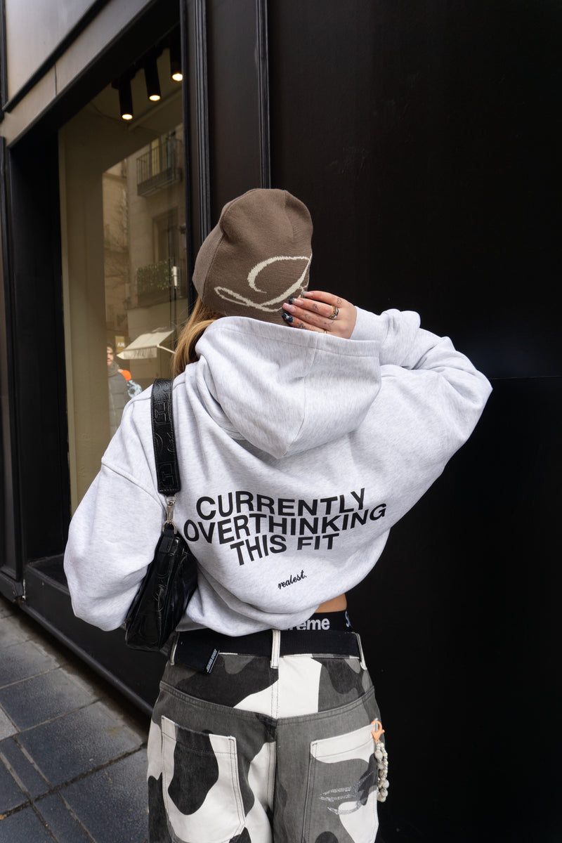 OVERTHINKING HOODIE GREY